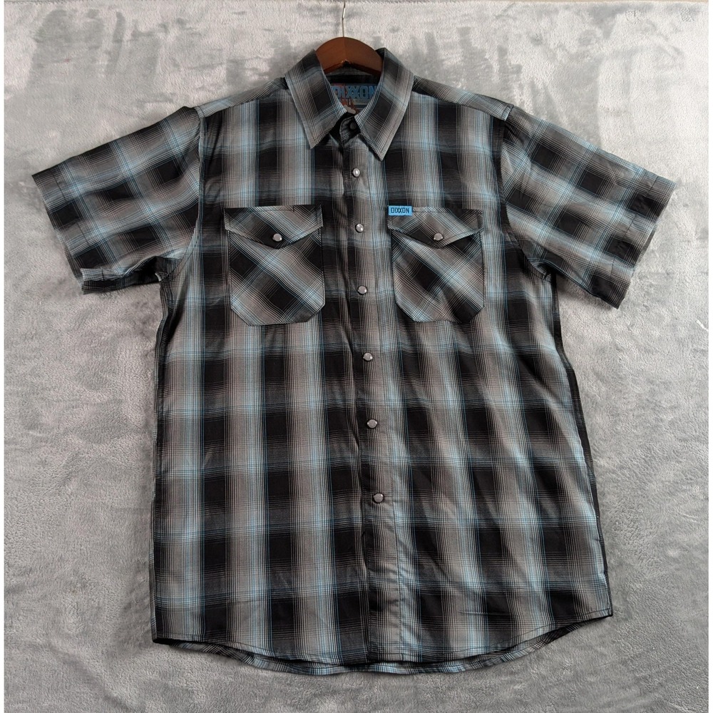 Dixxon Morning Fog Shirt Mens Small Short Sleeve Pearl Snap Bamboo Lightweight